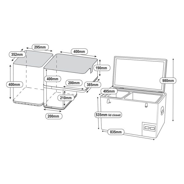 National Luna 90L QC Smart Dual Control Fridge/Freezer